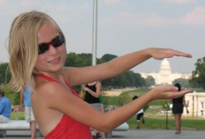 Our Youngest, Posing with the US Capitol Behind Her